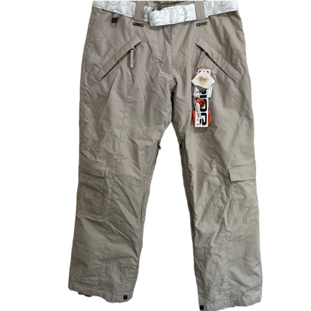 NWT RIDE Snowboard Pants Los Gainesville Cargo Khaki Cell Series Teflon Medium